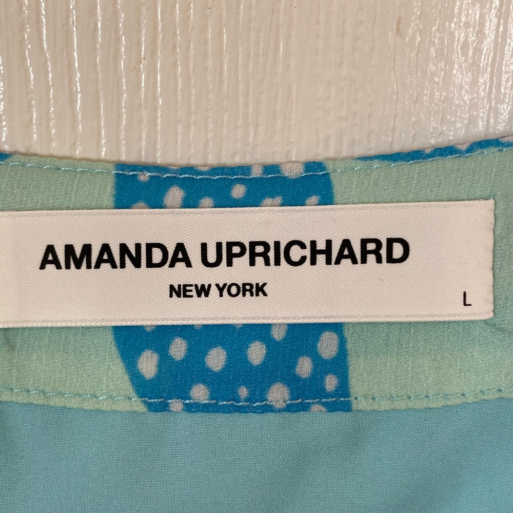 Amanda Uprichard Blue & Green Patterned Dress - Picture 2 of 10